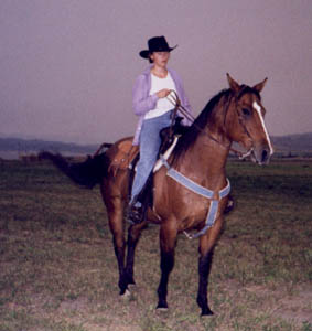 Eva auf Pferd in Montana